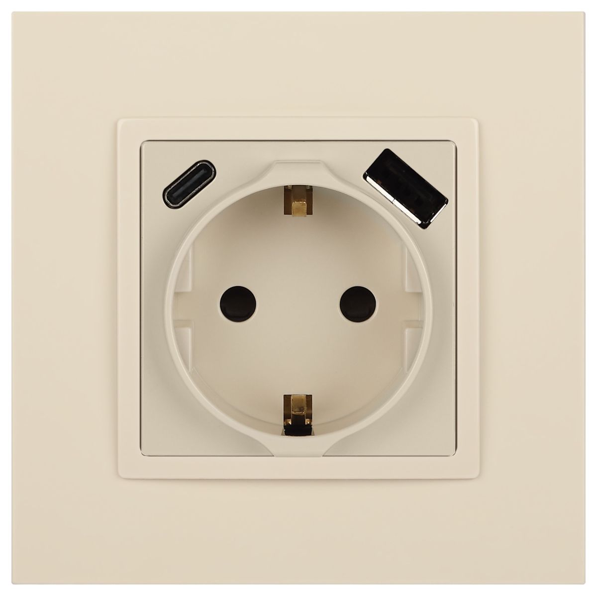 Розетка со шторками с USB type-A+C Эра Elegance 14-4108-02 Б0067725
