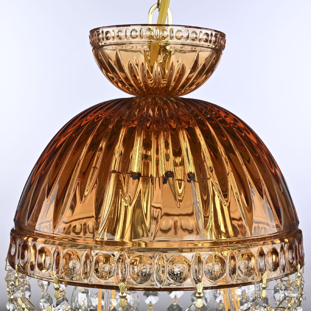Подвесной светильник Bohemia Ivele Crystal 5478/22 G Amber/M-1G Leafs