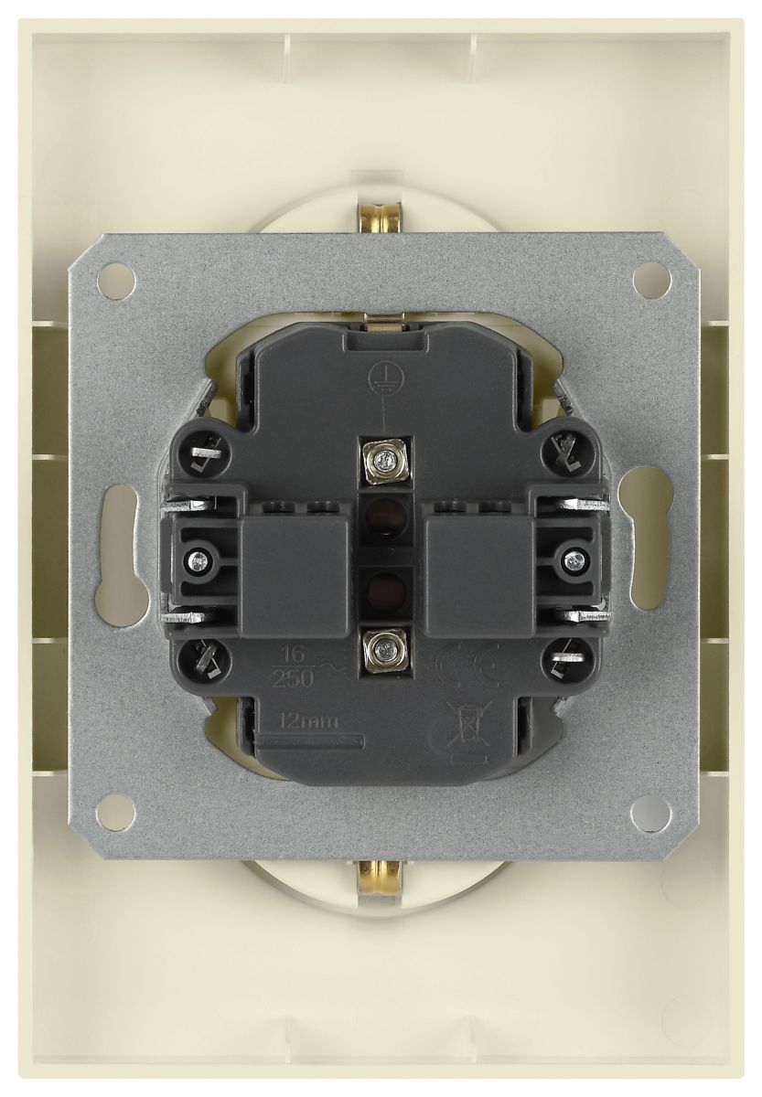 Розетка Эра Arktik 16-2105-02 двойная с заземлением 2X2P+E Schuko со шторками 16А-250В слоновая кость Б0070455