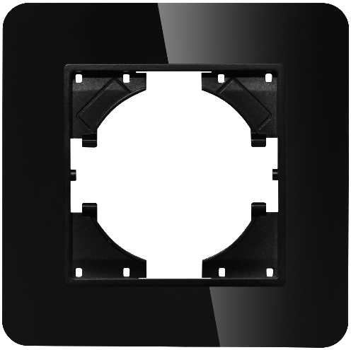 Рамка стеклянная на 1 пост Arlight FRM-OMALI-GS-1-BK 049662