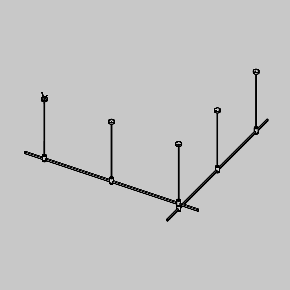 Основание двухуровневое на тросовых подвесах Hang для трековых светильников Maytoni Technical Flarity TFC-Flar-H06-B