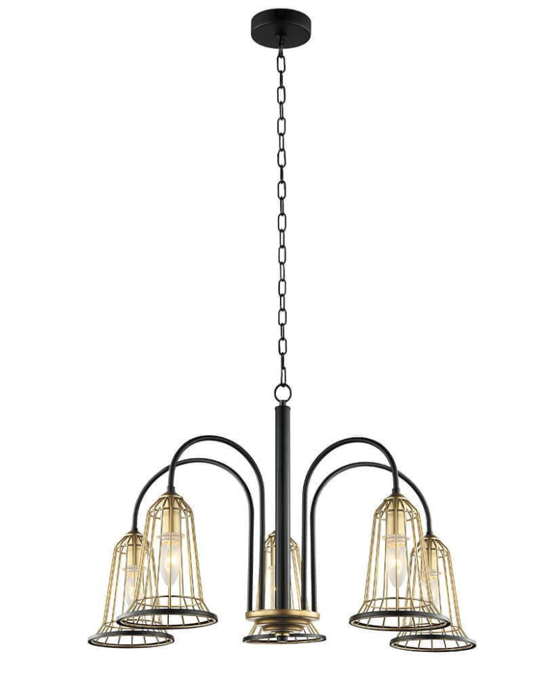 Подвесная люстра Lumien Hall Вейлер 4018/5P-BK-GD