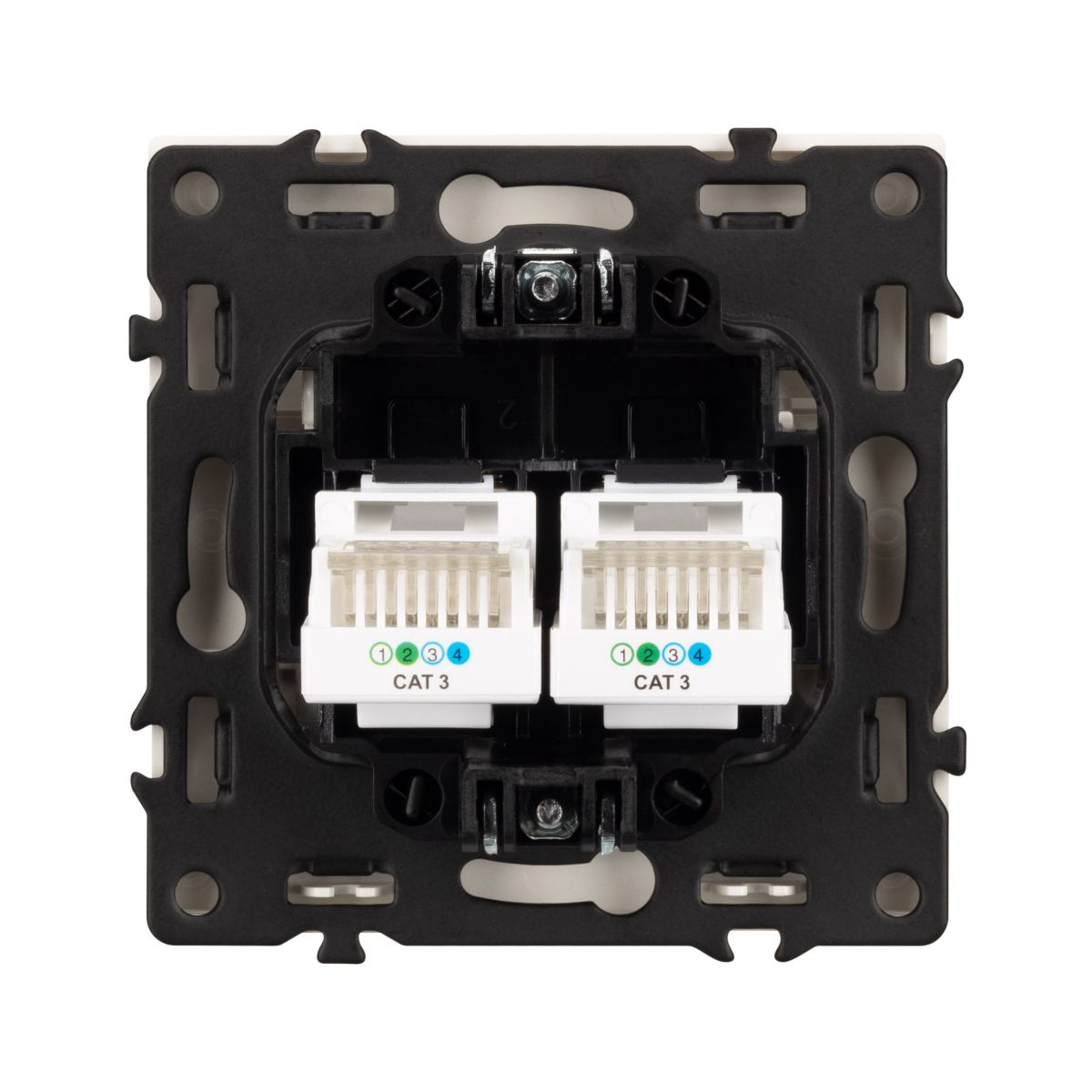 Механизм сдвоенной телефонной розетки Arlight SCT-NOBE-MTL2-SFPL-IS (RJ-11, 4C) (Никель) 061890