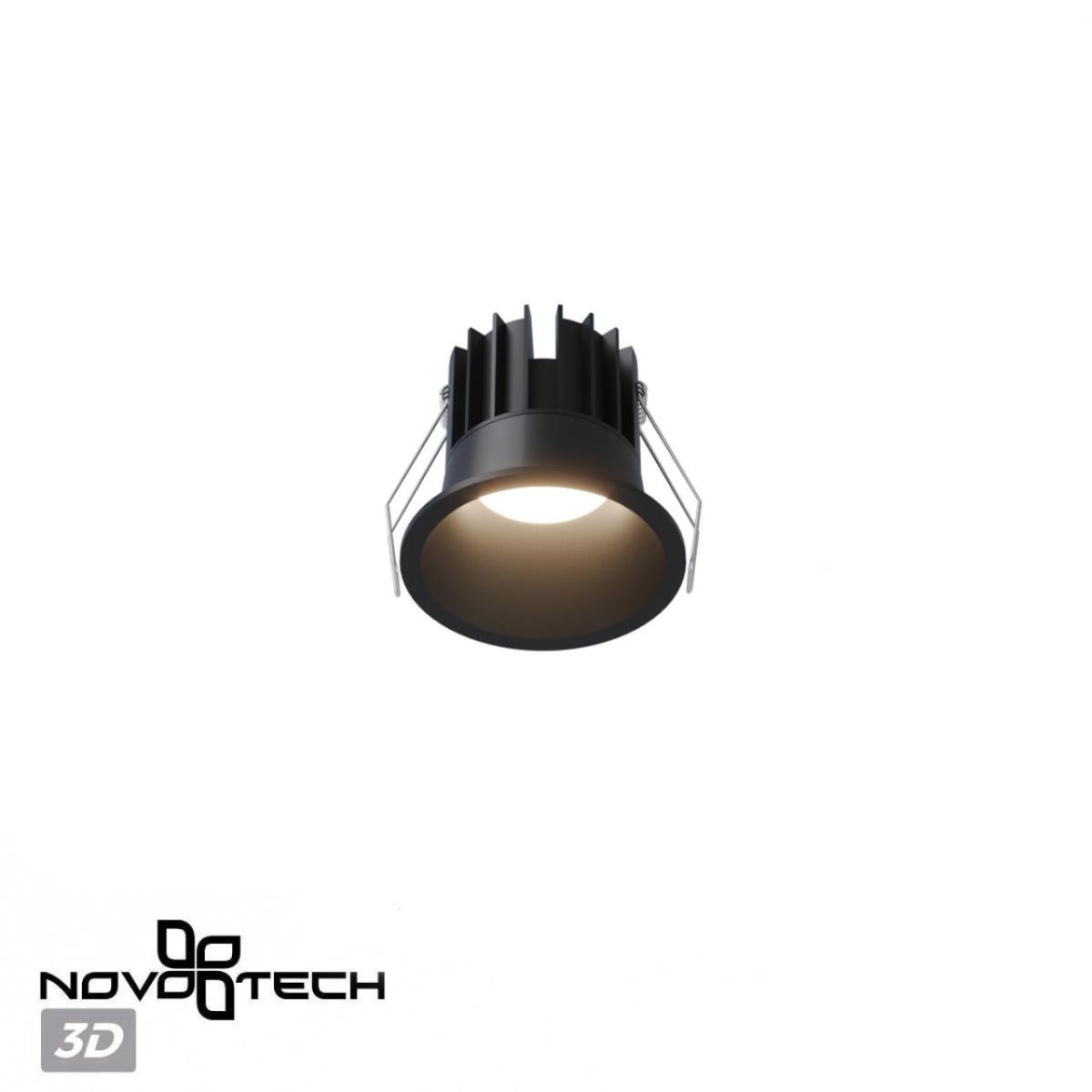 Встраиваемый светильник черный с переключателем цв. температуры Novotech Wir Brillo 359870