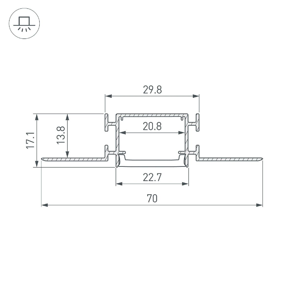 Профиль Arlight FANTOM-BENT-W23-SIDE-2000 ANOD 040331(1)