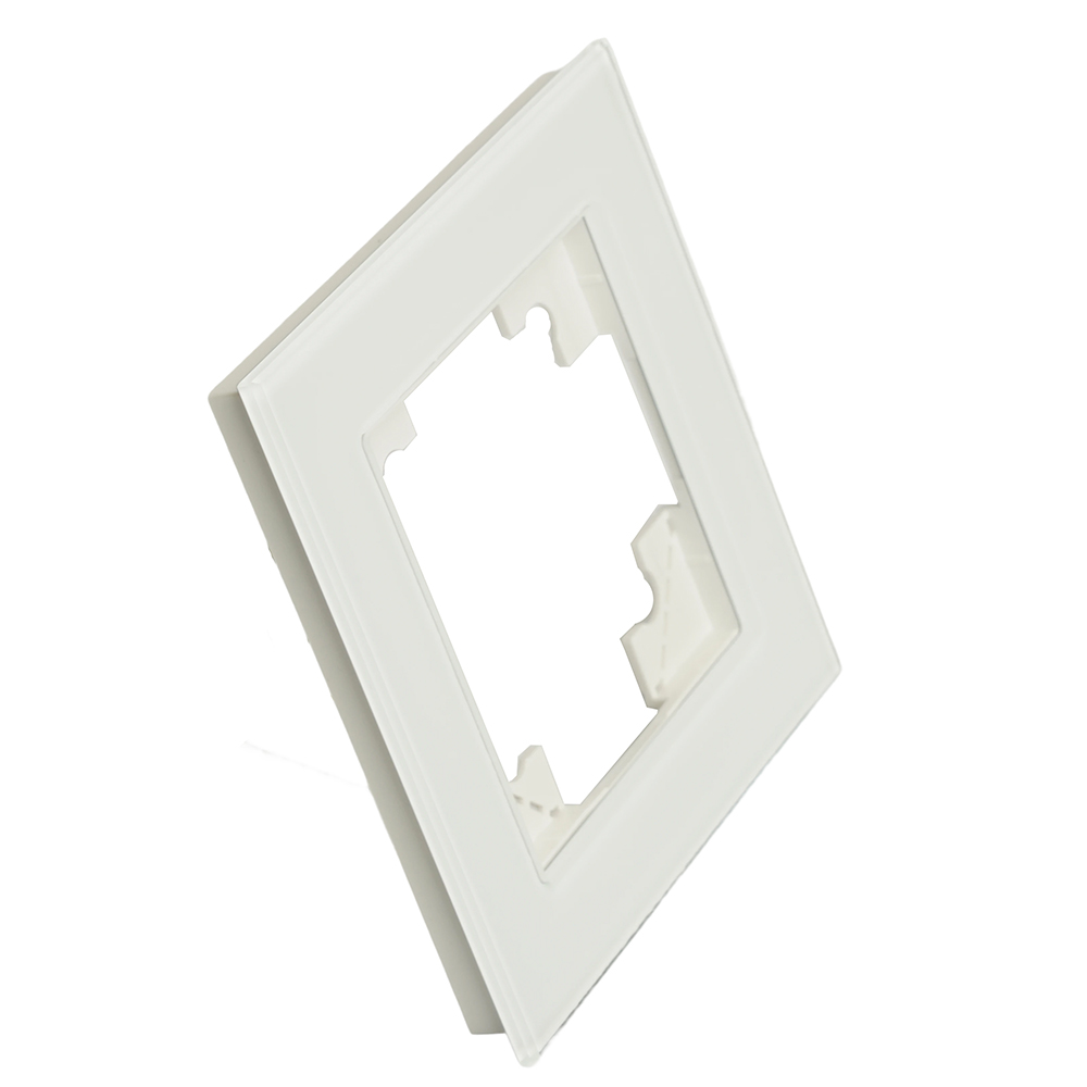 Рамка 1-местная для сенсорных механизмов, подсветки, стекло, Stekker Катрин GFR00-7001-01S 50303