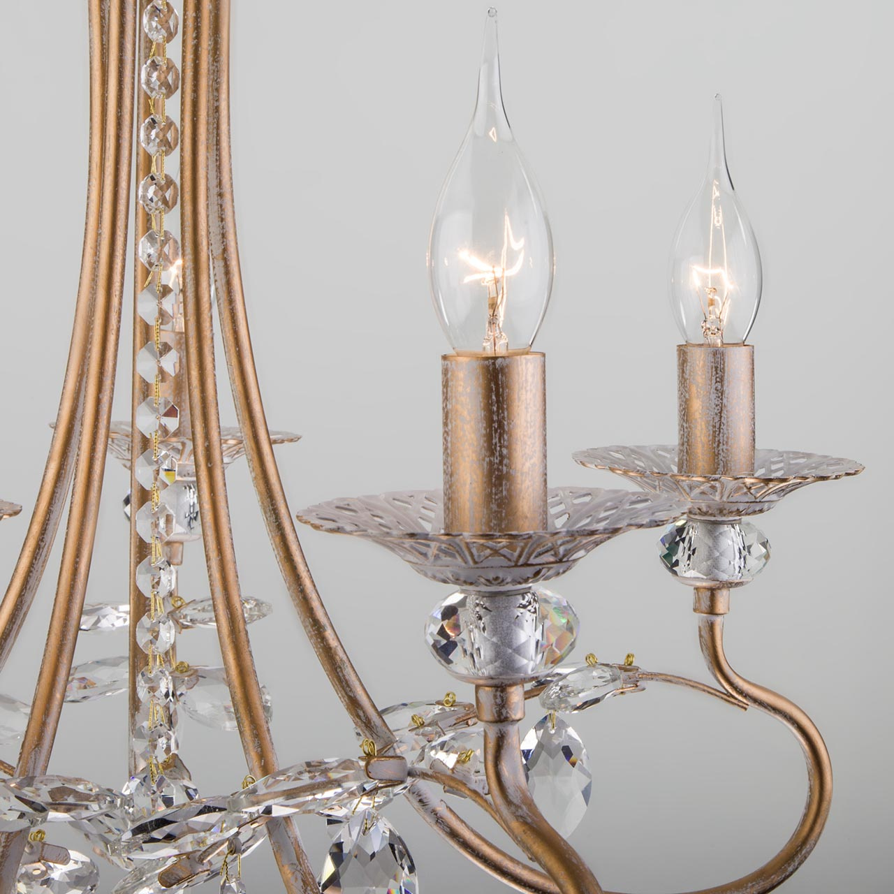 Подвесная люстра Eurosvet Александрия 60057/5 белый с золотом