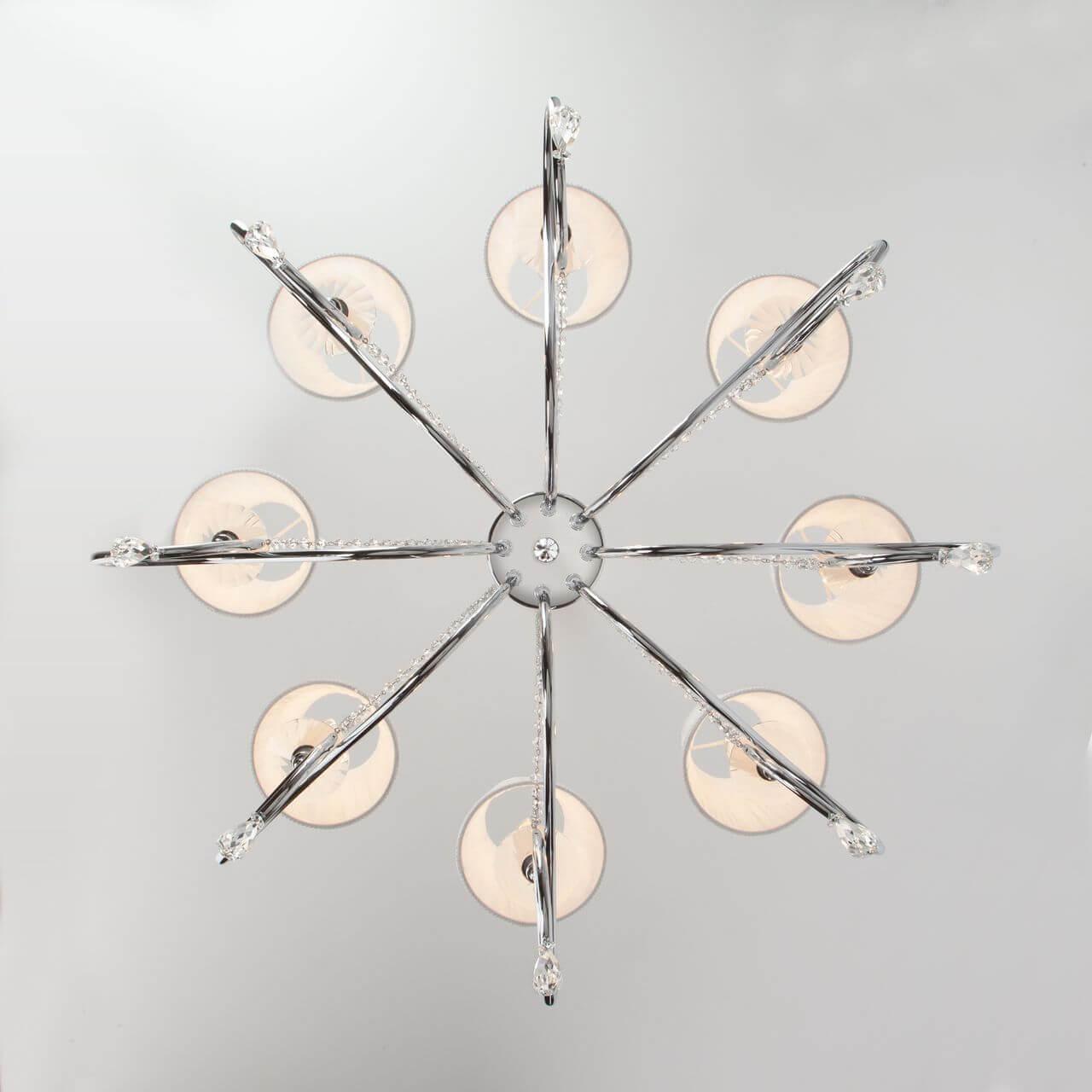 Подвесная люстра Eurosvet Loris 10082/8 хром/прозрачный хрусталь Strotskis