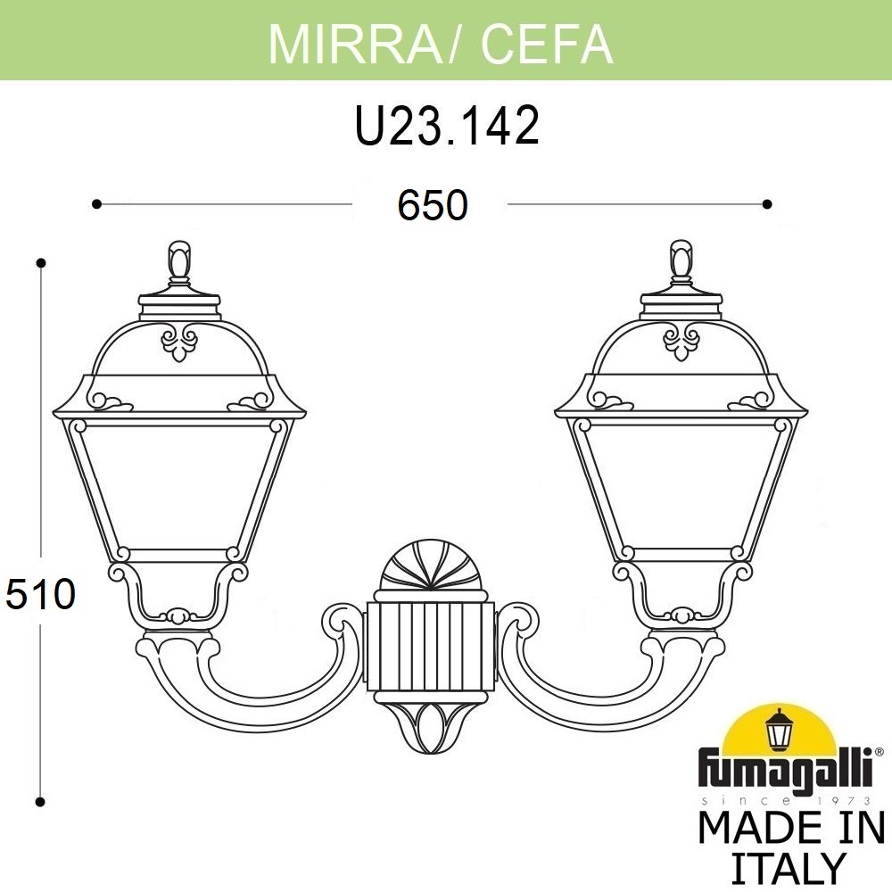 Уличный настенный светильник Fumagalli MIRRA/CEFA U23.142.000.VYE27