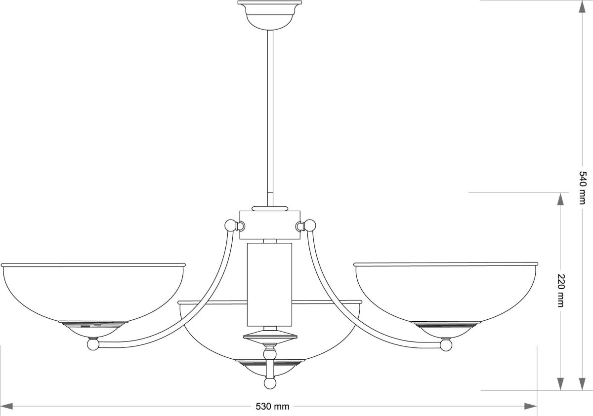 Люстра на штанге Kutek N KLOSZ N-ZW-3(P)