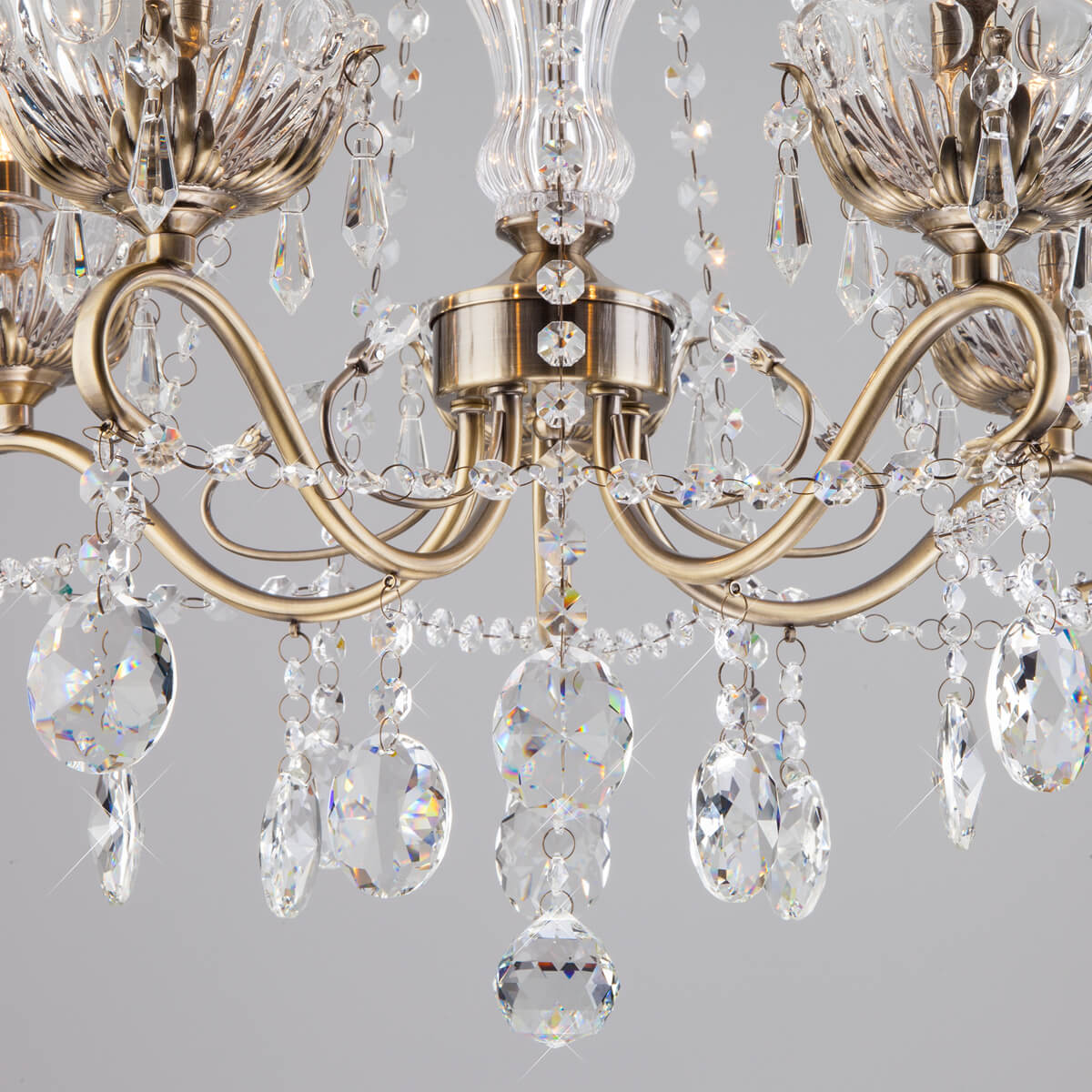 Подвесная люстра Eurosvet 10103/5 хром/дымчатый хрусталь Strotskis