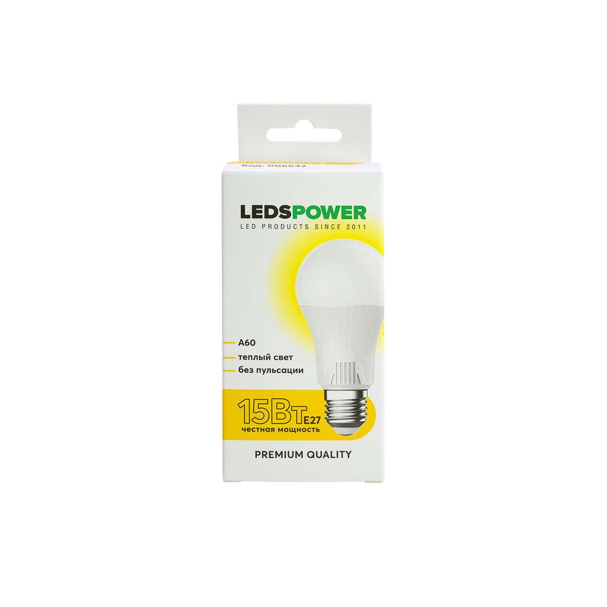 Светодиодная лампа LEDS POWER A60 E27 15Вт 3000К 006642
