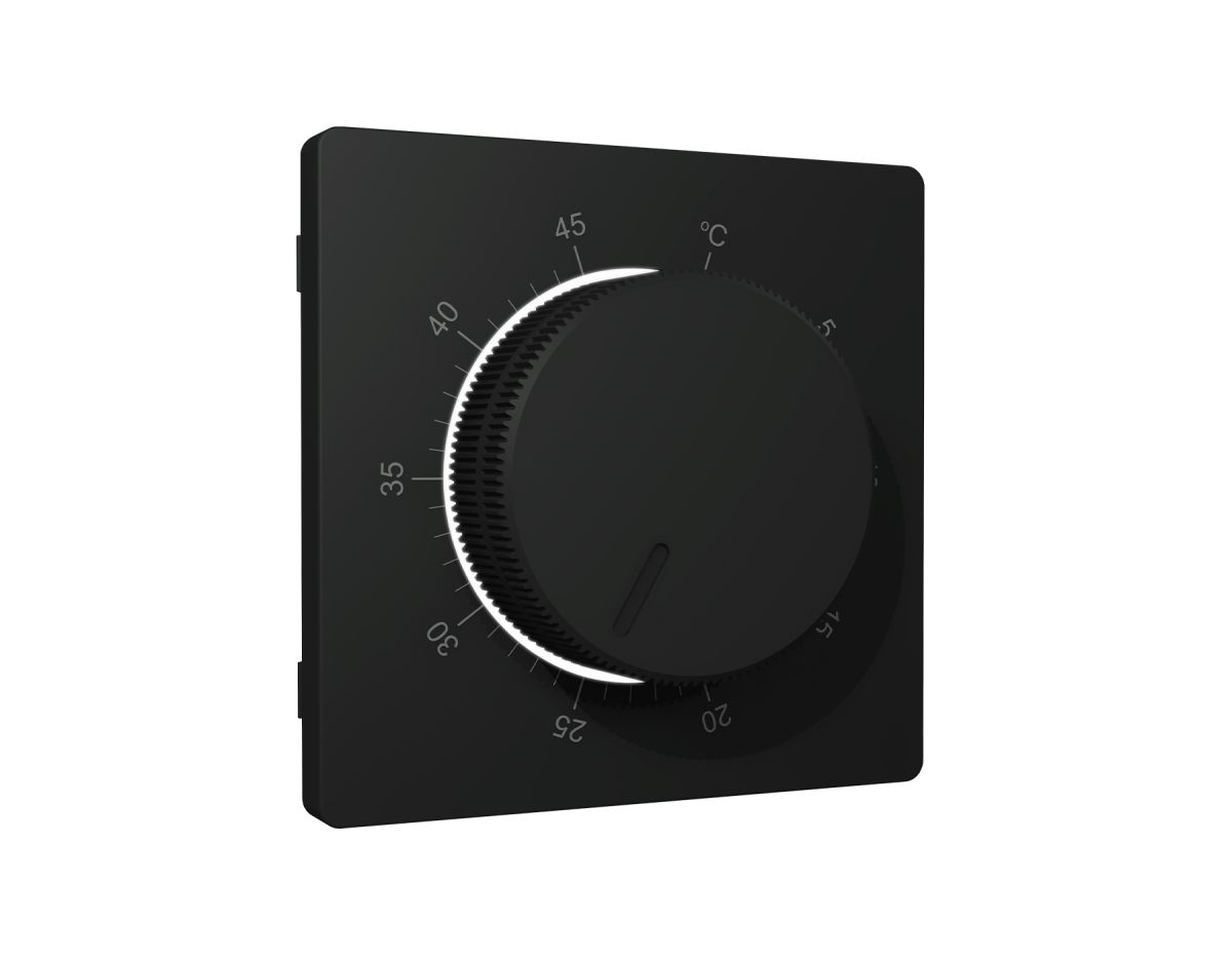 Лицевая панель Alfa (Черный матовый) для терморегулятора теплого пола Quant Ambrella Volt AP8057