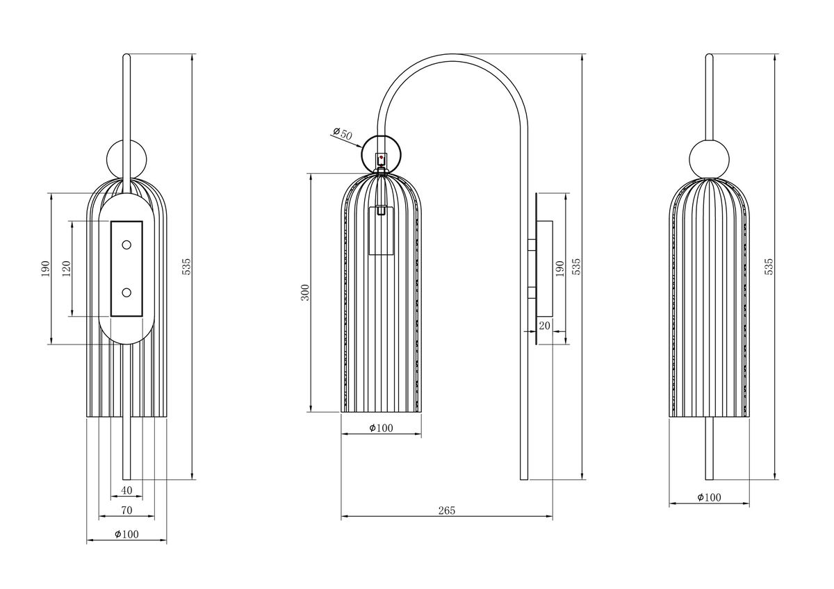 Бра на штанге Maytoni Antic MOD302WL-01GR