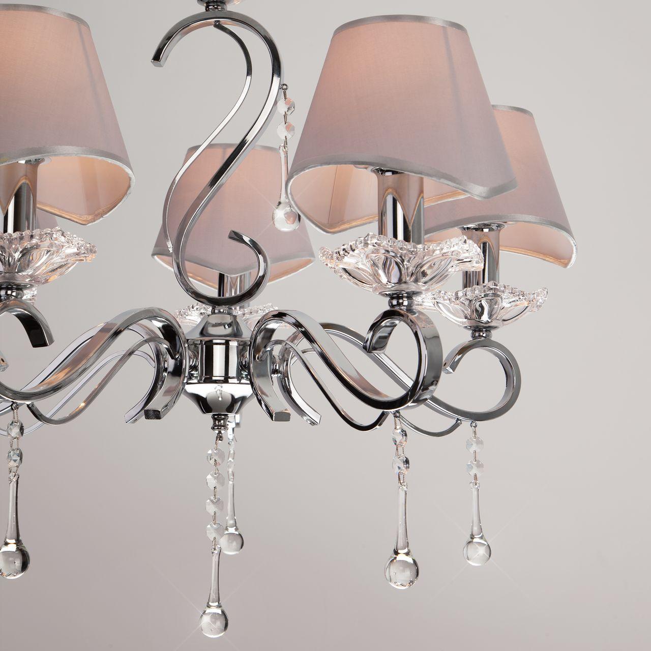 Подвесная люстра Eurosvet Kelly 10085/5 хром/прозрачный хрусталь Strotskis