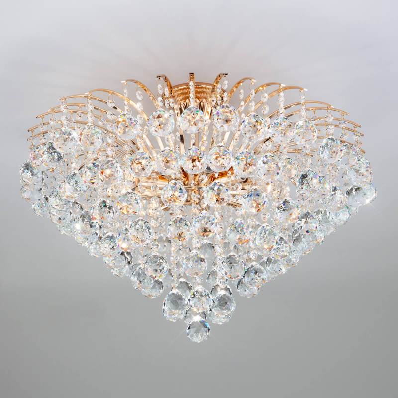 Потолочная люстра Eurosvet 3299/9 золото/прозрачный хрусталь Strotskis