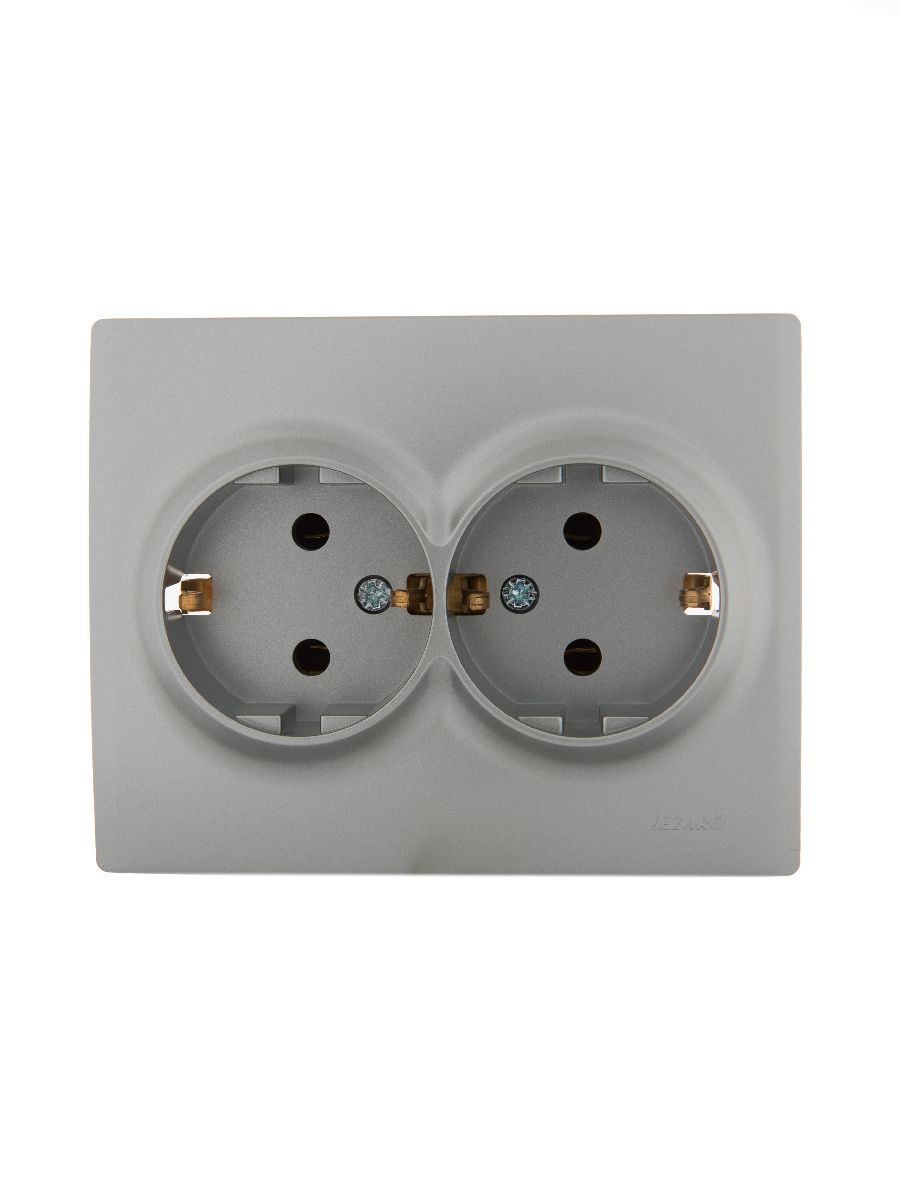 Розетка двойная с/з Lezard Karina 707-4300-127