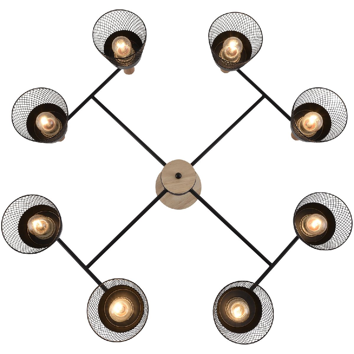 Люстра на штанге Reluce 01492-0.3-08 BK+WOOD