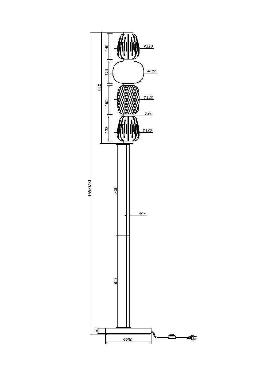 Торшер светодиодный LED Maytoni Pattern MOD267FL-L32G3K