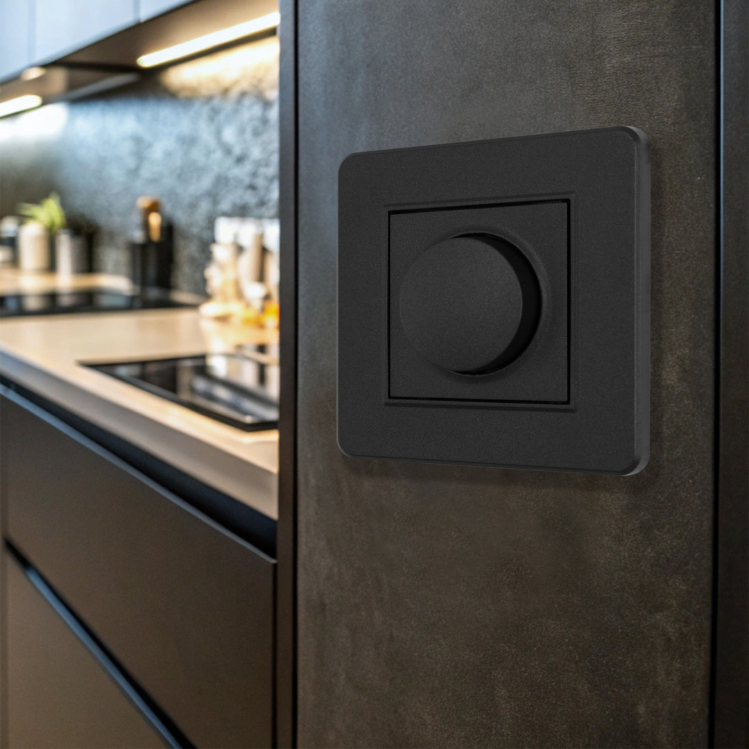 Диммер с рамкой Arte Milano SET16-1-48-1 black