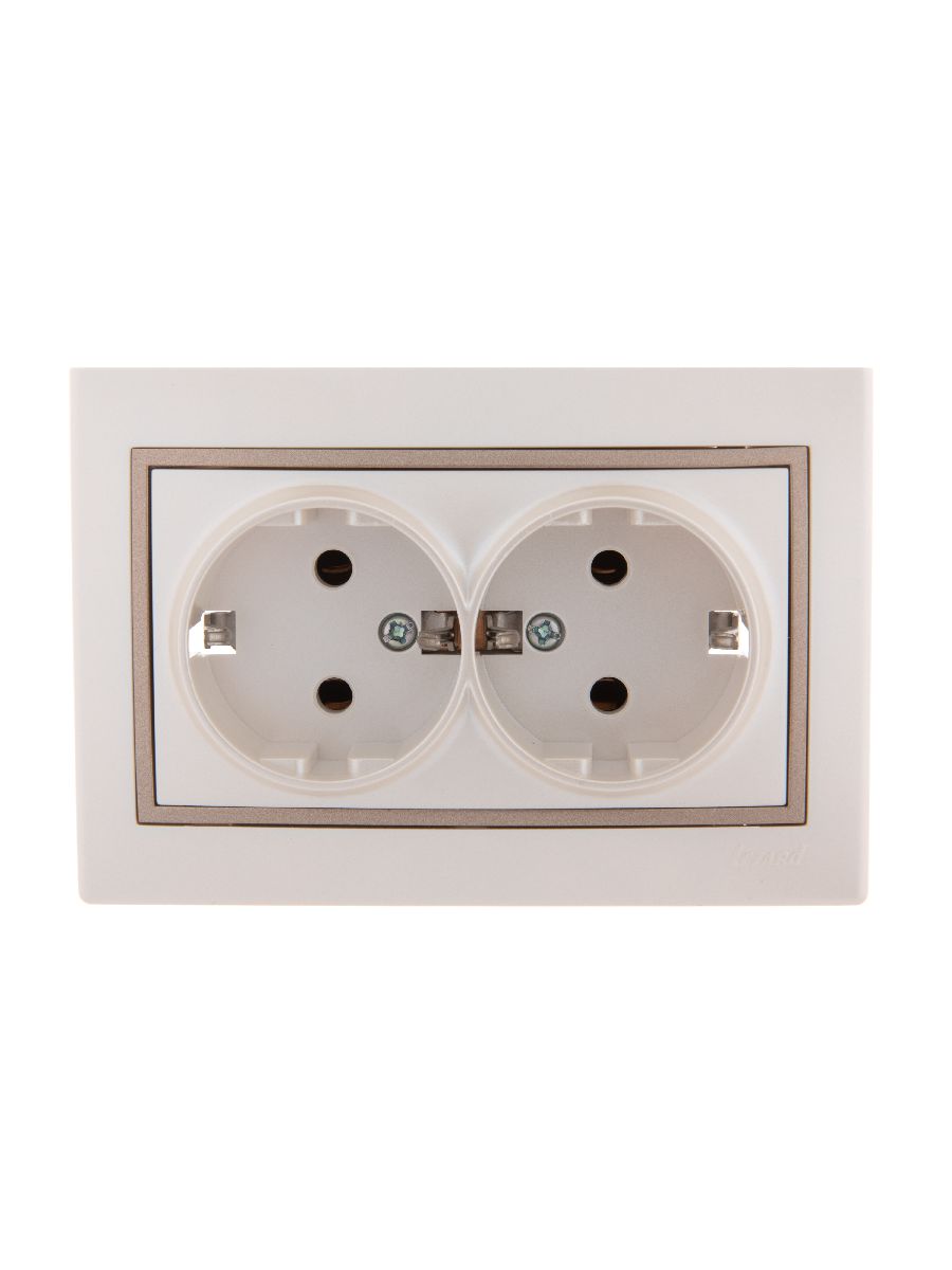 Розетка двойная с/з Lezard Mira 701-3031-127