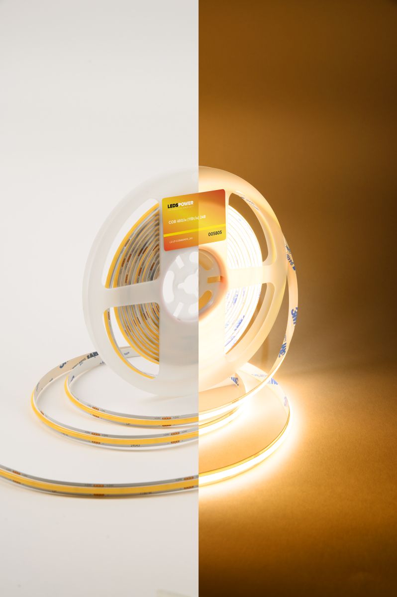 Светодиодная лента LEDS POWER COB 480/м (11Вт/м) 24В теплая 005805
