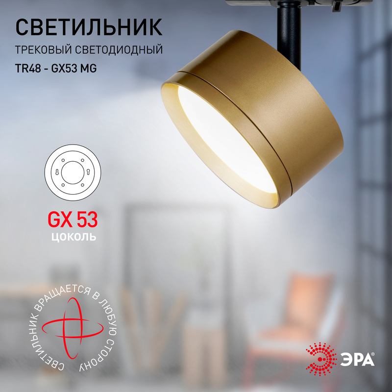 Трековый светильник (золото) Эра TR48 - GX53 MG Б0054160