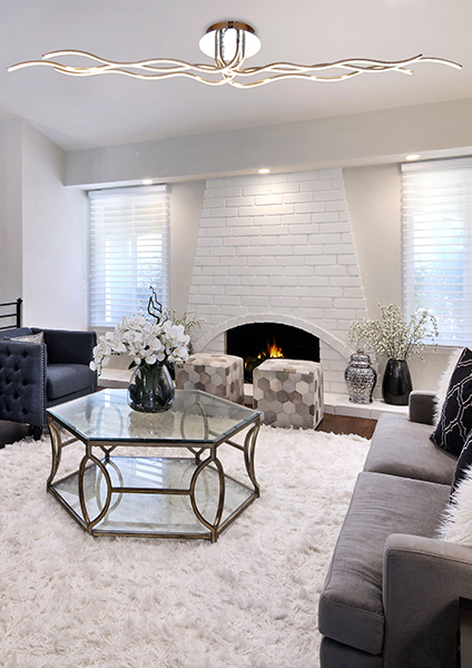 Потолочный светодиодный светильник Eurosvet Wave 90032/6 хром