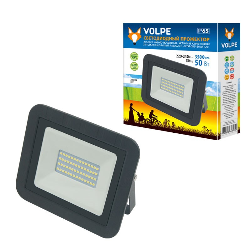Прожектор светодиодный (UL-00000241) Volpe 50W ULF-Q511 50W/DW IP65 220-240В Black