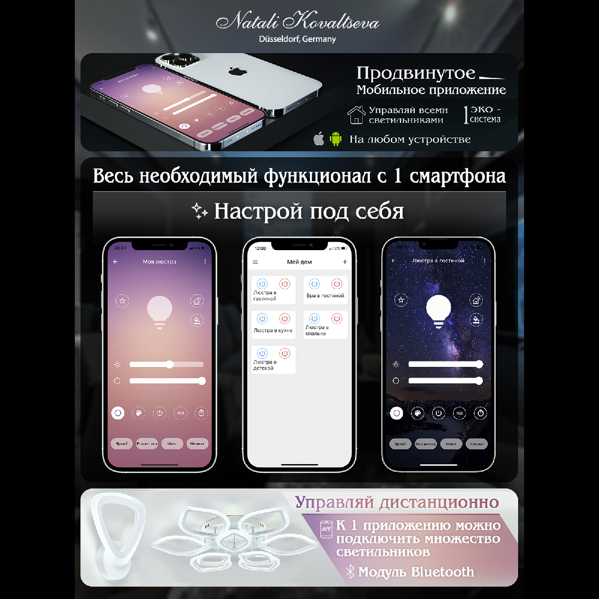 Потолочная люстра Natali Kovaltseva Mujus LED LAMPS 81195