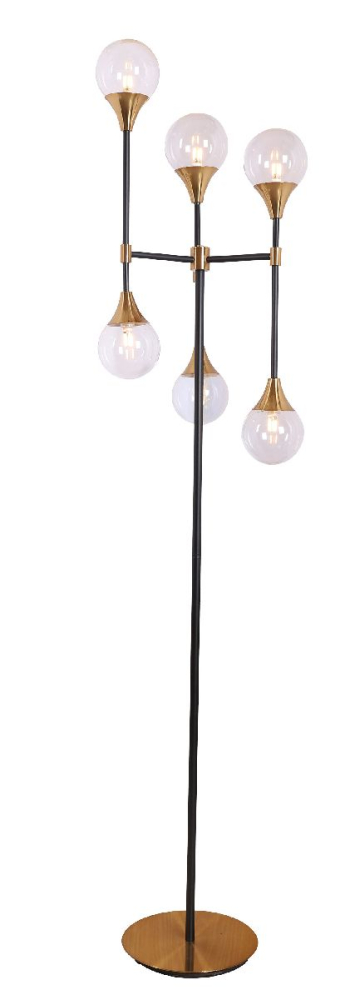 Торшер Elvan TR-173/6-G9-Bk-Gl-Cl