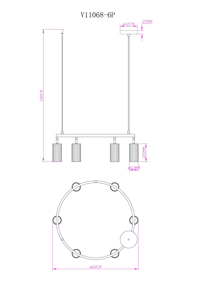 Подвесная люстра Moderli Cora V11603-6P