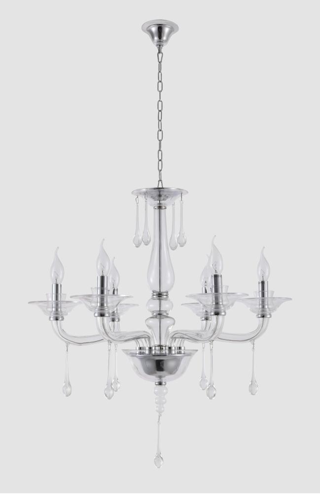 Подвесная люстра Crystal Lux Monica SP6 Chrome/Transparent