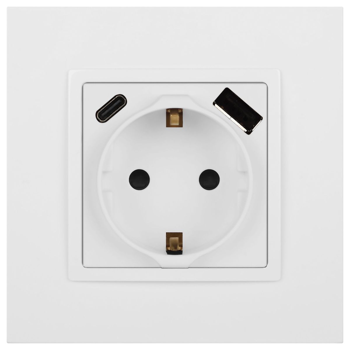 Розетка со шторками с USB type-A+C Эра Elegance 14-4108-01М Б0067710