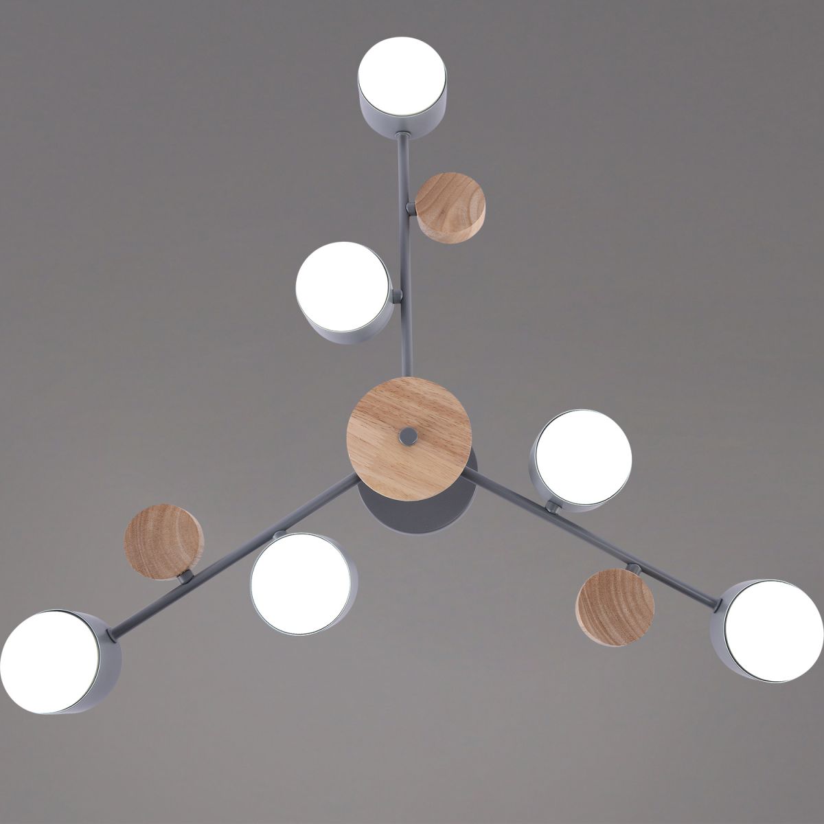 Люстра на штанге Reluce 03758-0.3-06 GREY+WOOD GX53