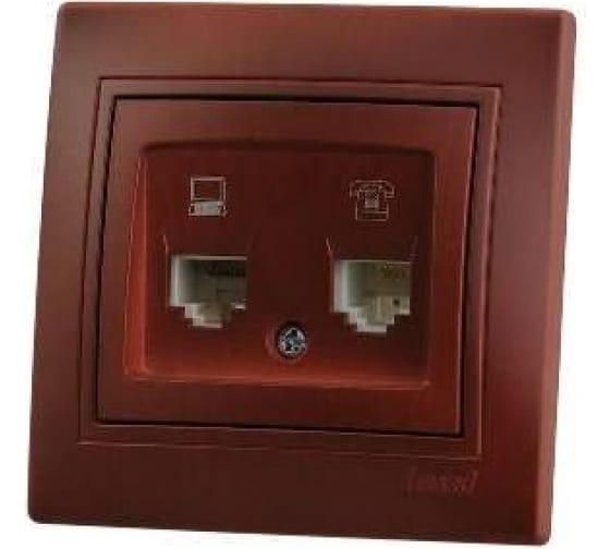 Розетка компьютер+телефон Lezard Mira 701-0601-143