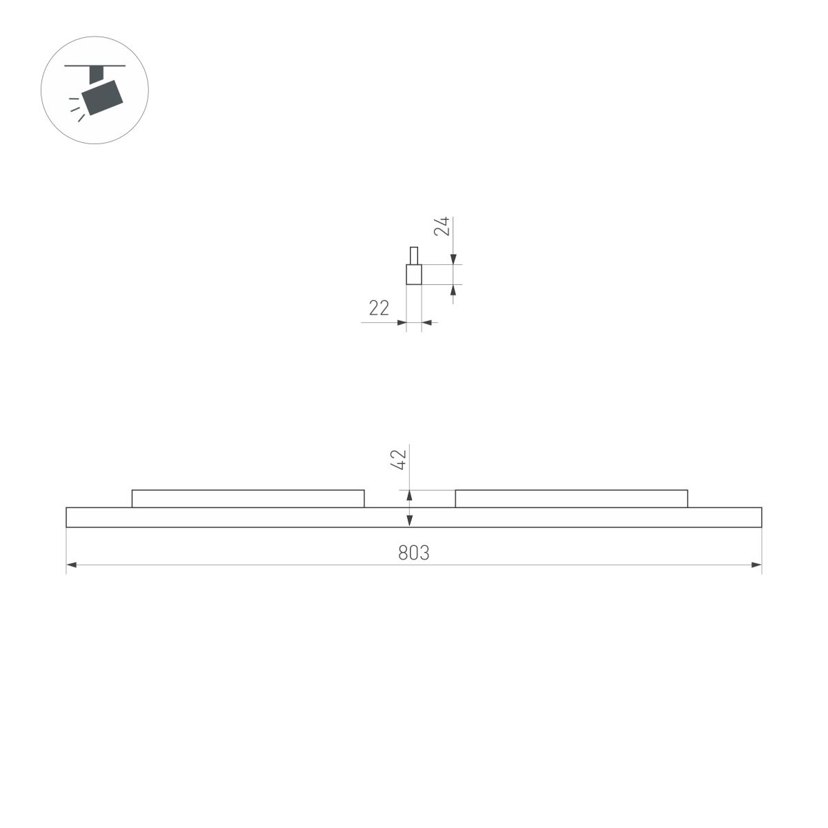 Трековый магнитный светильник Arlight MAG-ORIENT-FLAT-L800-27W Day4000 (WH, 100 deg, 48V) (IP20 Металл) 060472
