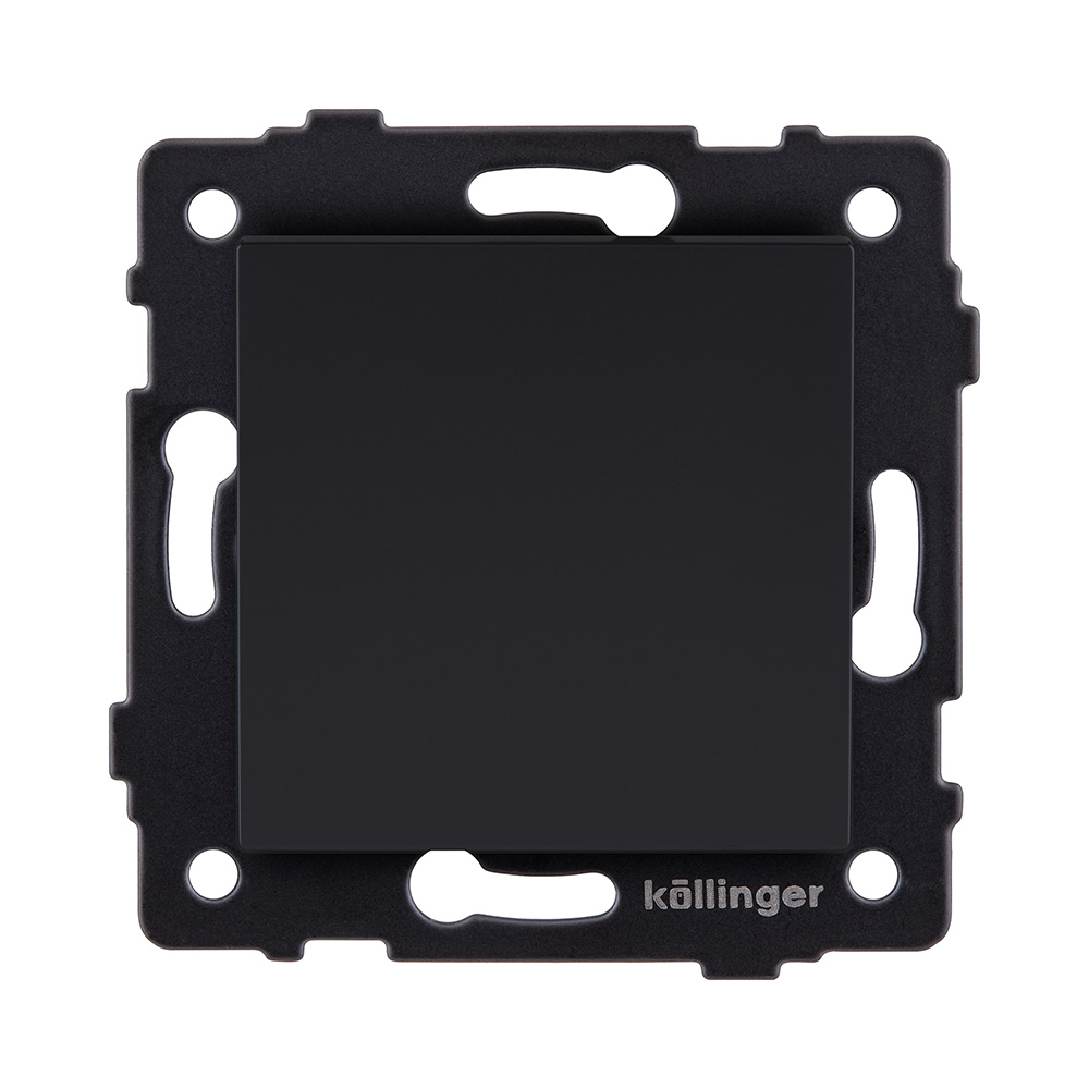 Выключатель 1-клавишный перекрестный 10А/250В, черный матовый Kollinger REA-S-006BM для Aspekt, Eleganz, Reflex