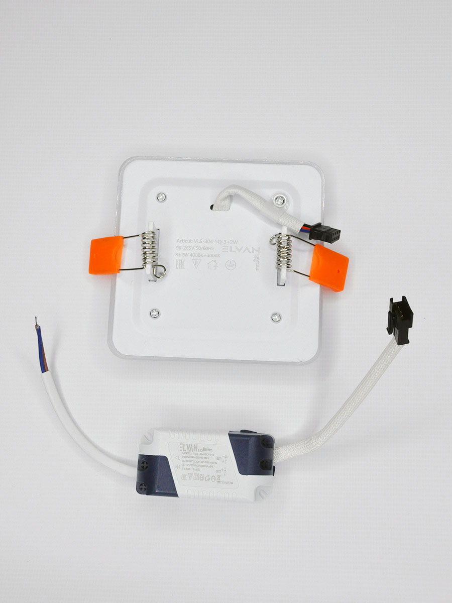 Встраиваемый светильник Elvan VLS-304SQ-3/2W-NH-Bl-Wh