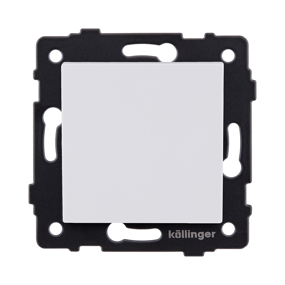 Выключатель кнопочный 1-клавишный 10А/250В, белый матовый Kollinger REA-S-005WM для Aspekt, Eleganz, Reflex