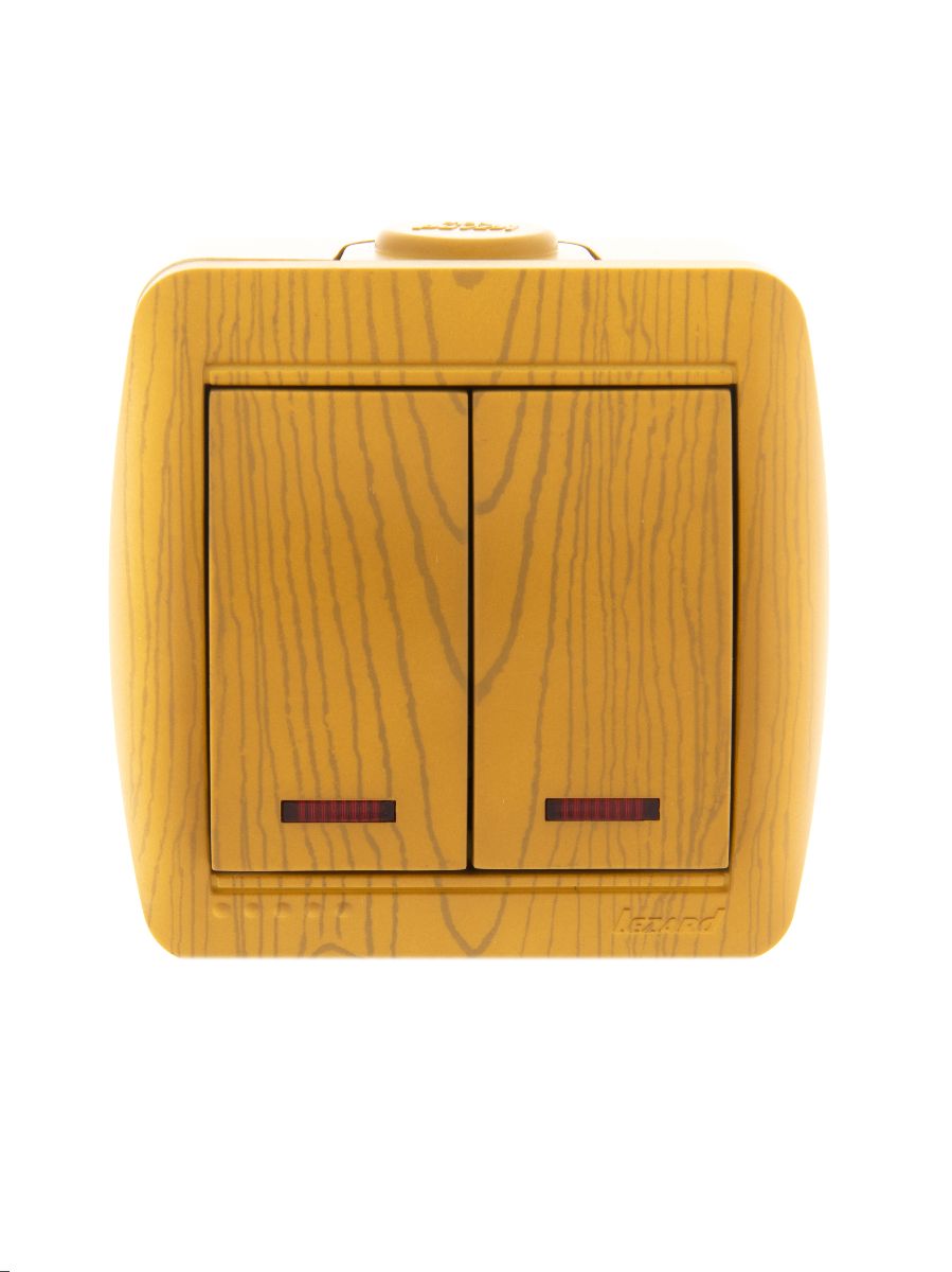 Выключатель двойной с подсветкой Lezard Nata 710-0700-112