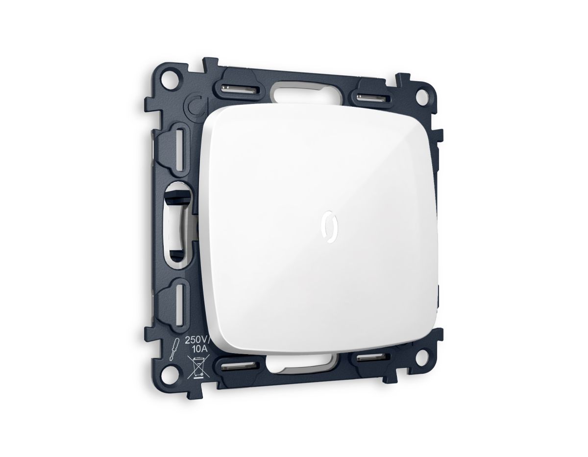 Комплект механизма 1-кл проходного выключателя с подсветкой Ambrella Volt Omega (OP1020, VM105, G25W) MO102035