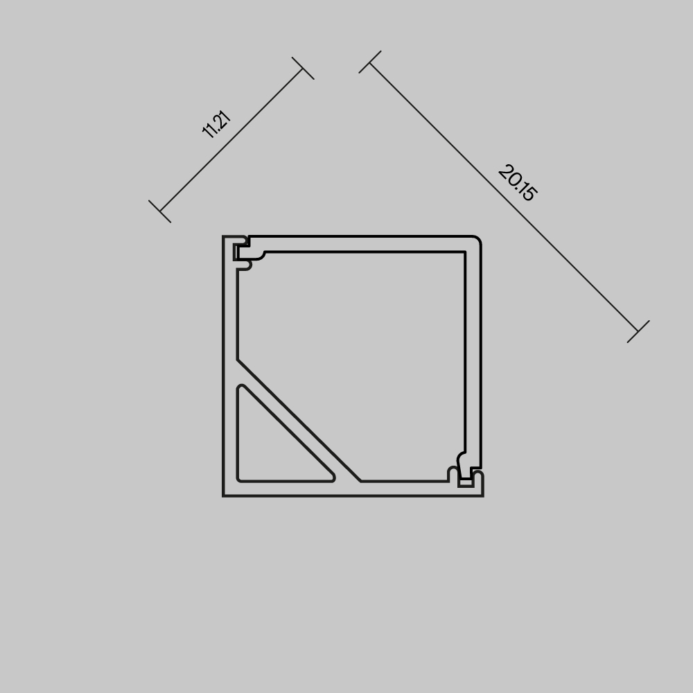 Рассеиватель для профиля 16×16 Угол Maytoni Led Strip ALM-1616S-B-DF-2M 642028