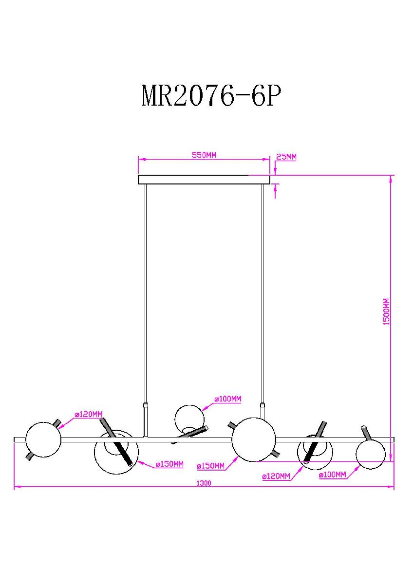 Подвесная люстра Myfar Francis MR2076-6P