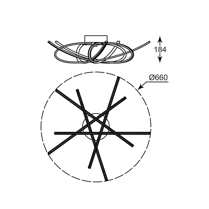 Потолочная люстра светодиодная Zumaline PONTA PL170855-5
