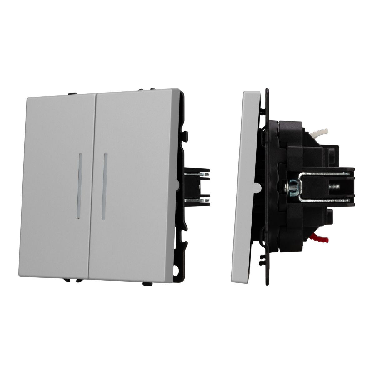 Выключатель звонковый 2 кл подсветка софт-тач никель Arlight SWT-MKR2-SFPL-L-IS (250V, 10A) 061788(2)