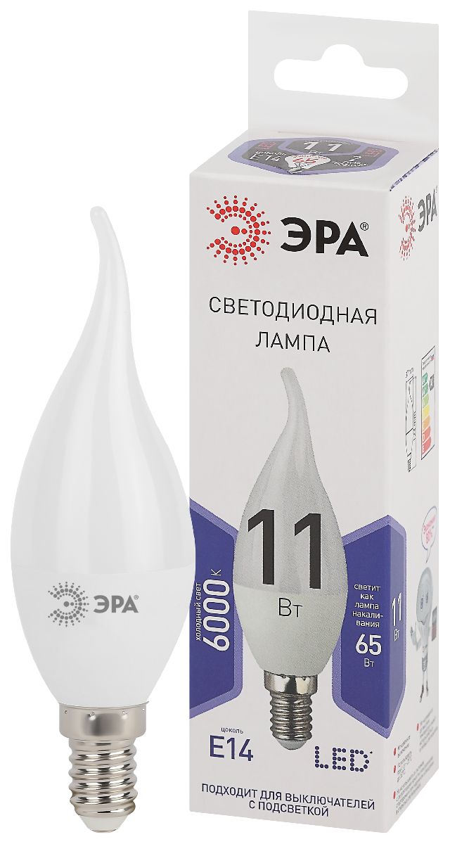 Лампа светодиодная Эра E14 11W 6000K LED BXS-11W-860-E14 Б0032994