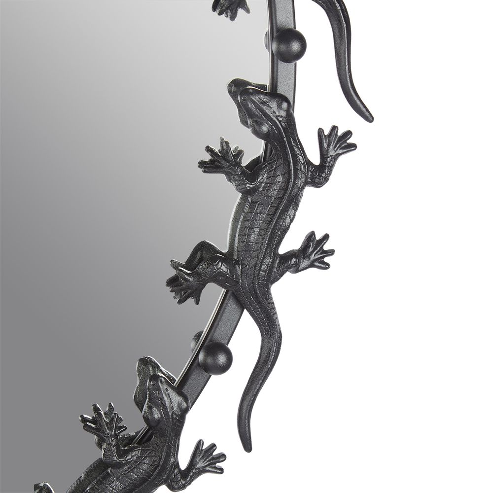 Зеркало Runden Ящерицы черные круглое V20014