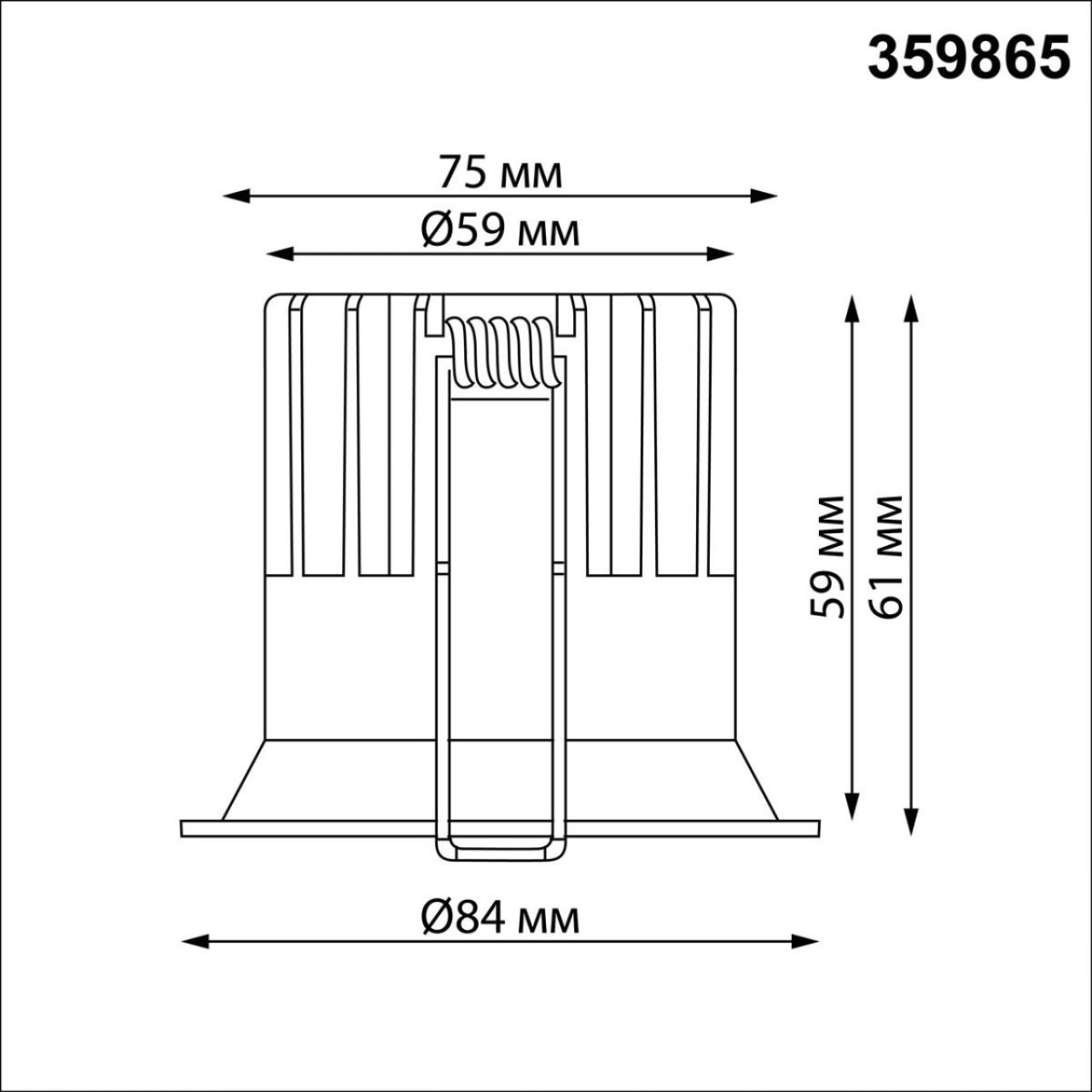 Встраиваемый светильник с переключателем цв. температуры Novotech Wir Brillo 359865