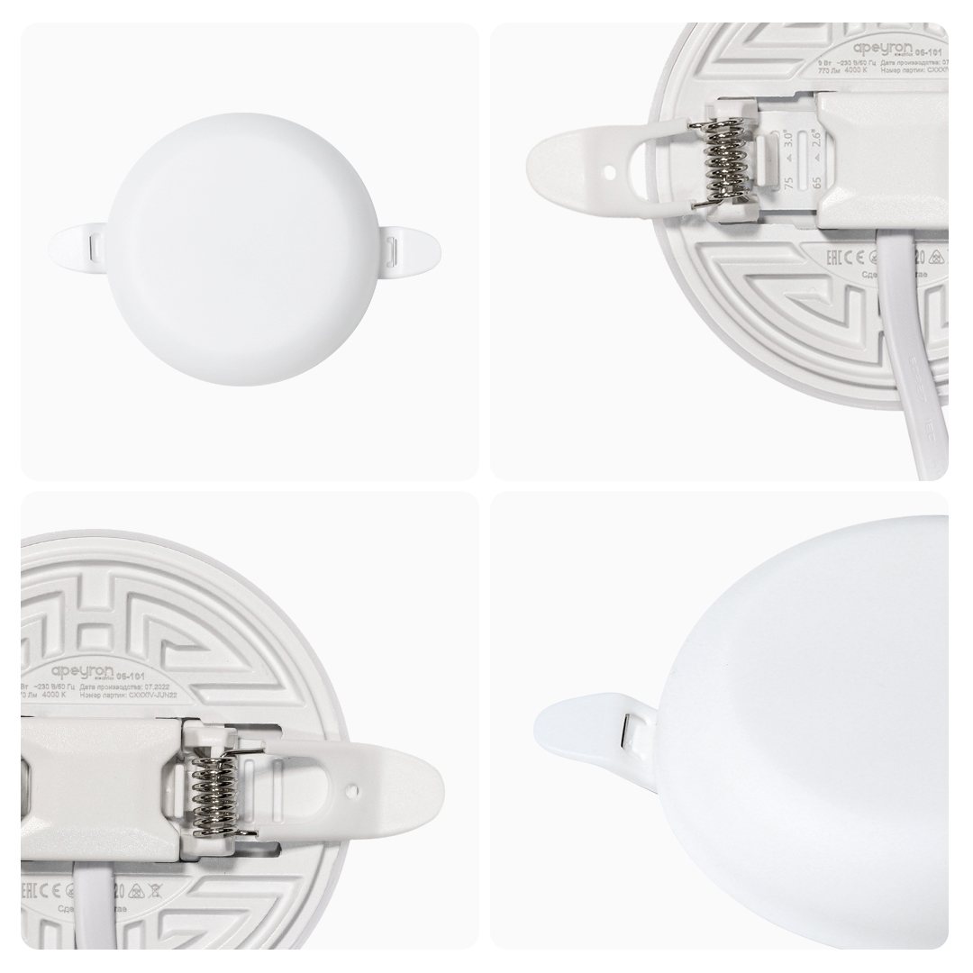 Встраиваемая светодиодная панель безрамочная Apeyron FLP 06-101